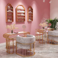Beste prijs moderne stijl schoonheidssalon meubels fluwelen marmeren salon nagel manicure tafel